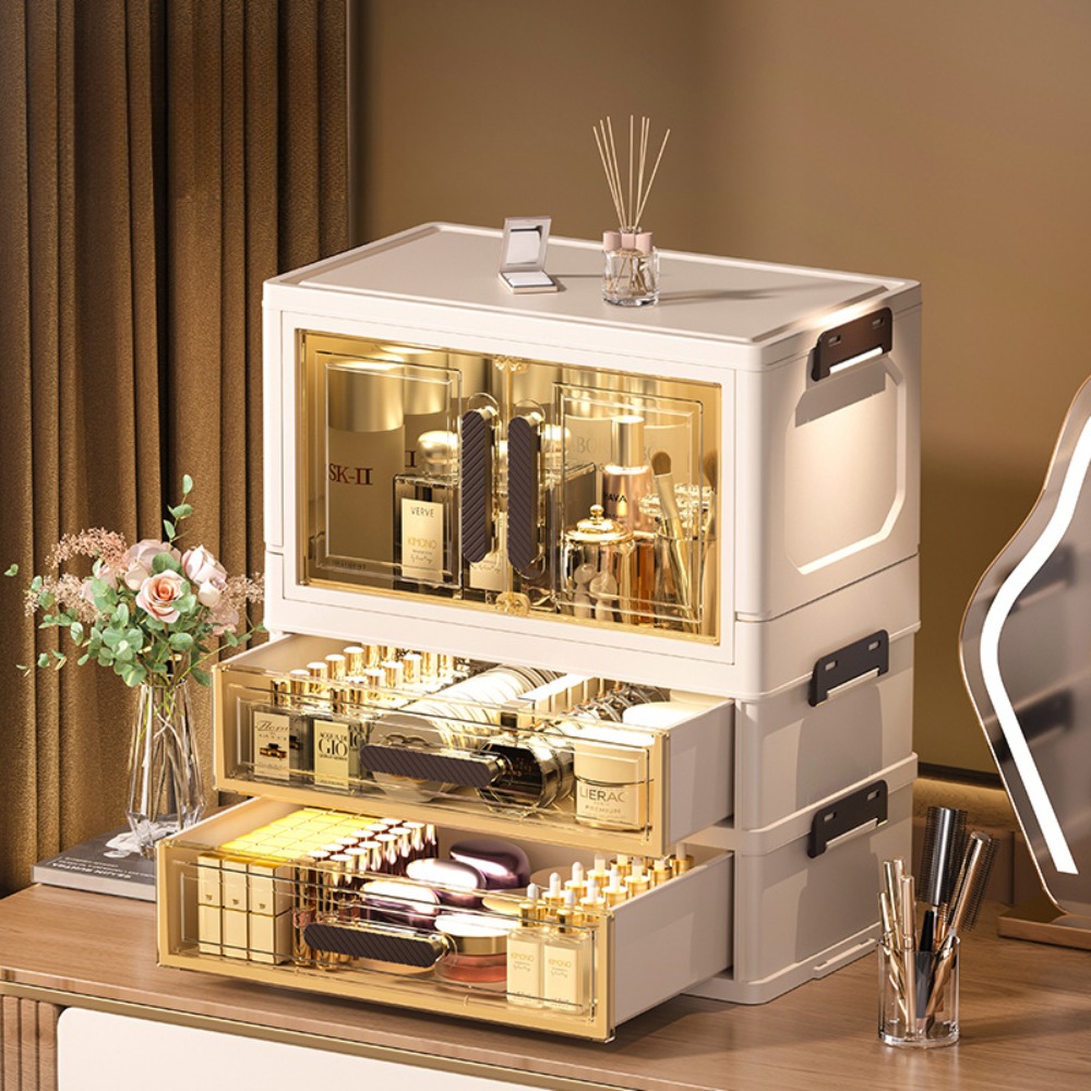 Luxury Skincare Organizer - Organisateur cosmétique multifonctionnel à 3 niveaux,