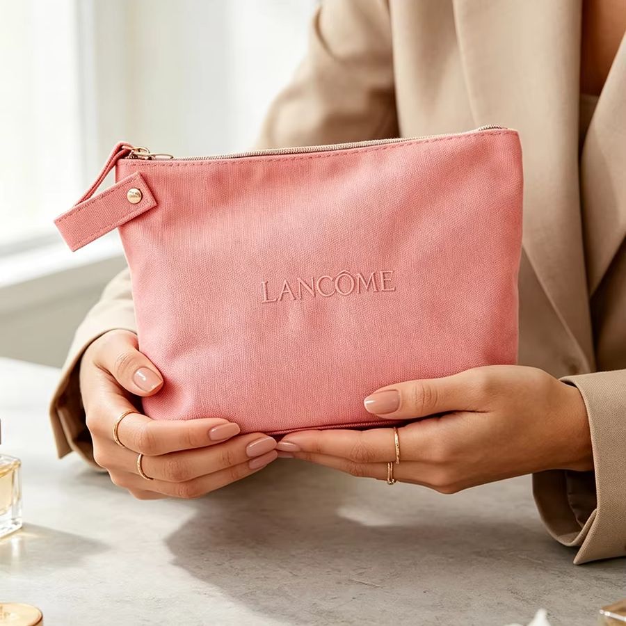 Sac cosmétique en toile rose g - Luxury Skincare Samples avis et prix