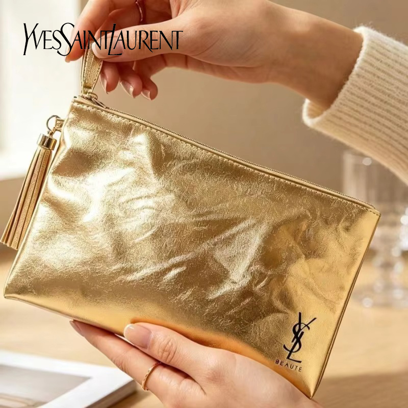 Sac cosmétique doré YSL, poche - Luxury Skincare Samples avis et prix