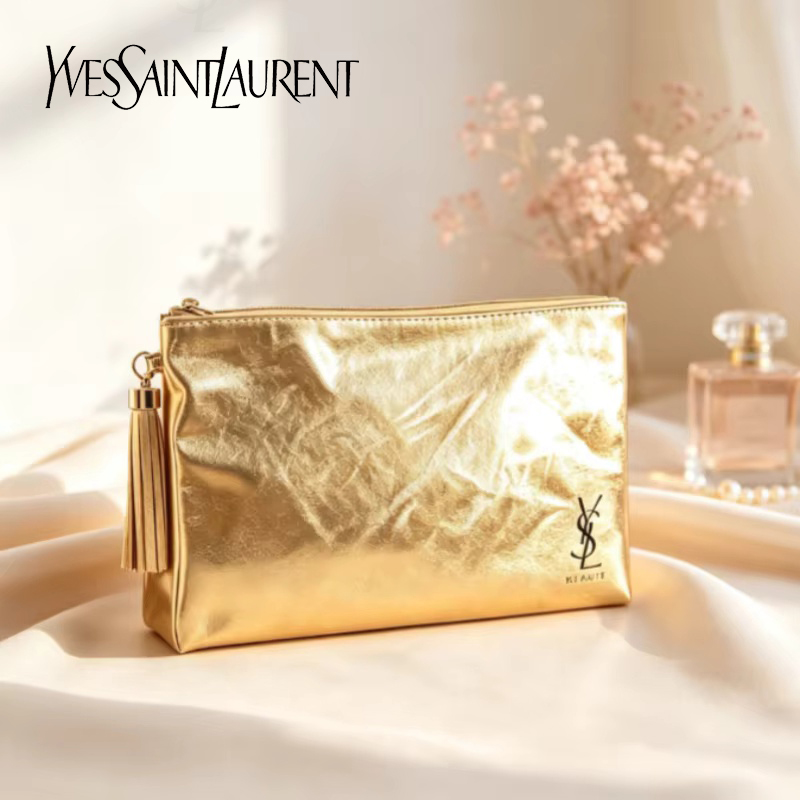 Sac cosmétique doré YSL, poche - Luxury Skincare Samples avis et prix