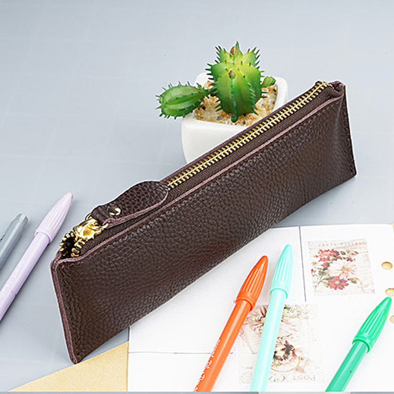 Pochette à stylos en cuir véri - Luxury Skincare Samples avis et prix